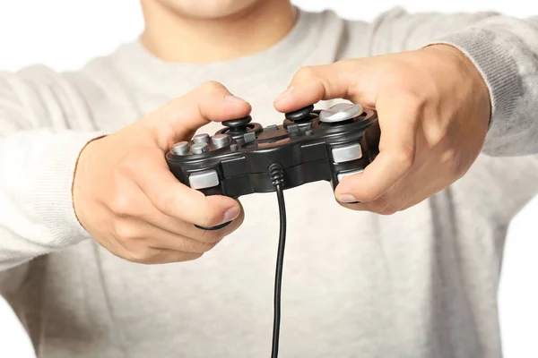 Adolescente jogando videogame — Fotografia de Stock