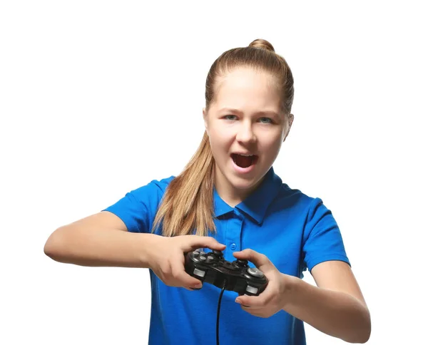Nastolatek gry videogame — Zdjęcie stockowe