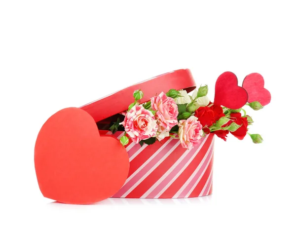 Ajándék dobozok, virágok — Stock Fotó