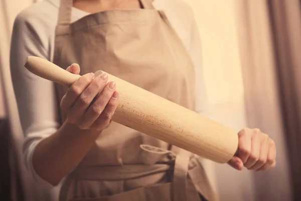 Woman with roller pin — Stock Photo, Image