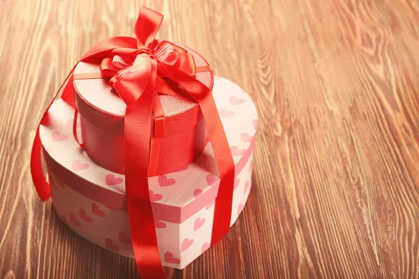 Gift boxes on table — Stock Photo, Image