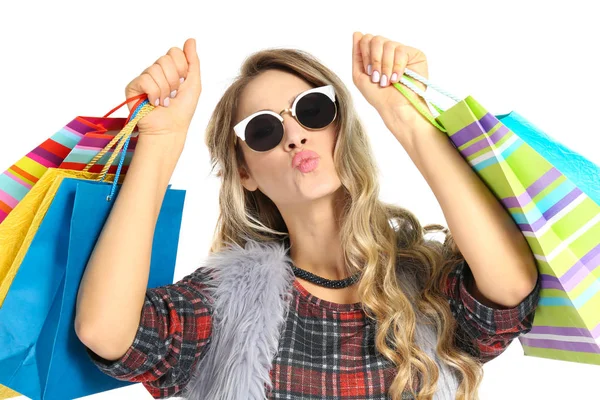 Mujer con bolsas de compras —  Fotos de Stock