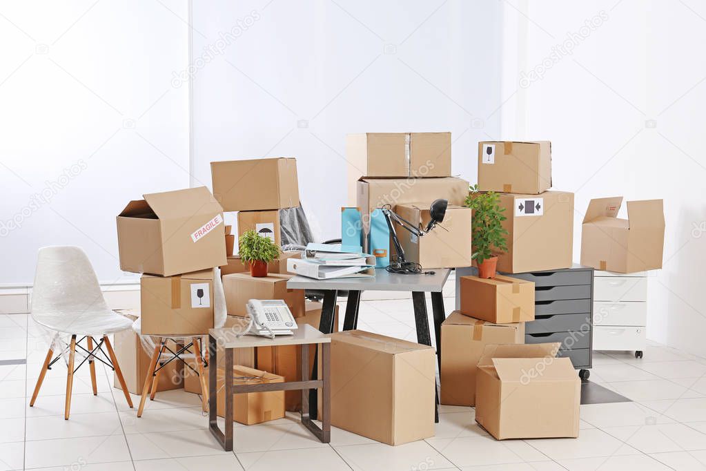 Unpacking cardboard boxes