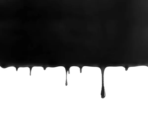 Líquido preto sobre branco — Fotografia de Stock