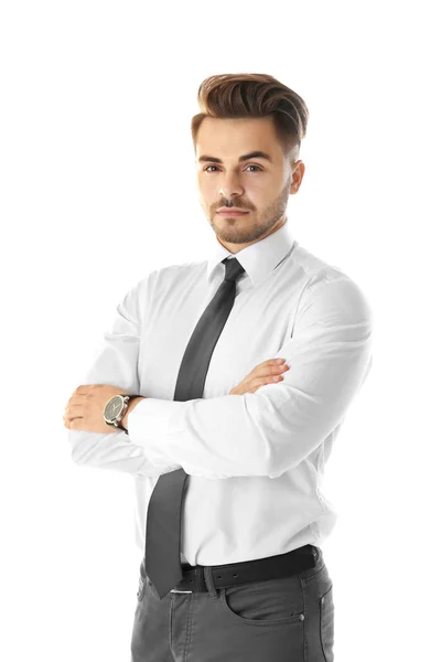 Handsome man on white — Stock Photo, Image