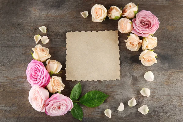 Floral frame with card — Stock Photo, Image