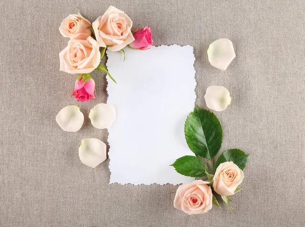 Floral frame met kaart — Stockfoto