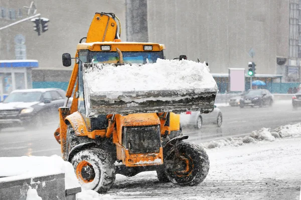 Snow plow outdoors