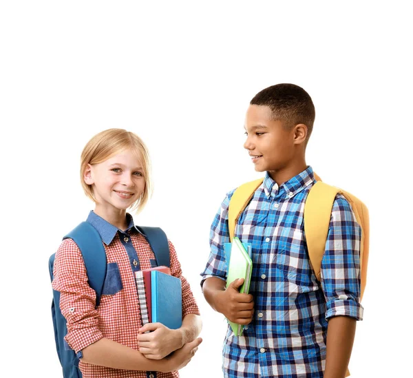 Cheerful teenagers with backpacks — Stock Photo, Image