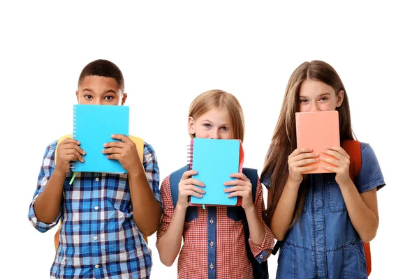 Adolescentes alegres con cuadernos —  Fotos de Stock