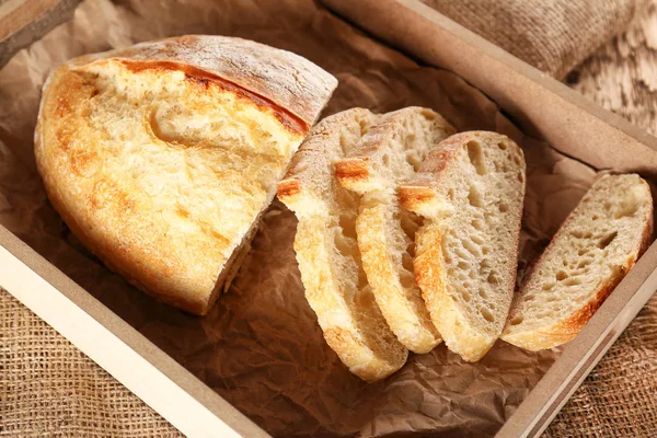 Plasterki świeżego chleba — Zdjęcie stockowe