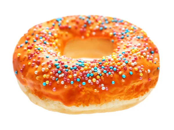 Glazed donut on white — Stock Photo, Image