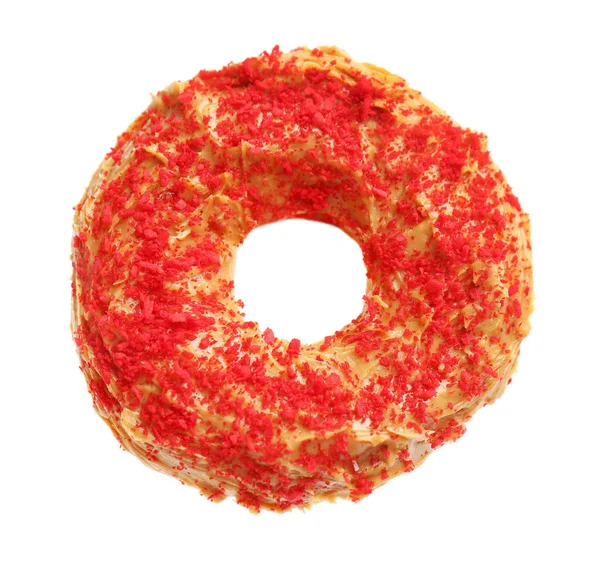 Glasierter Donut auf Weiß — Stockfoto