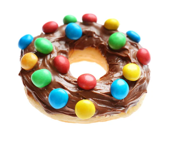 Köstlicher Donut auf Weiß — Stockfoto