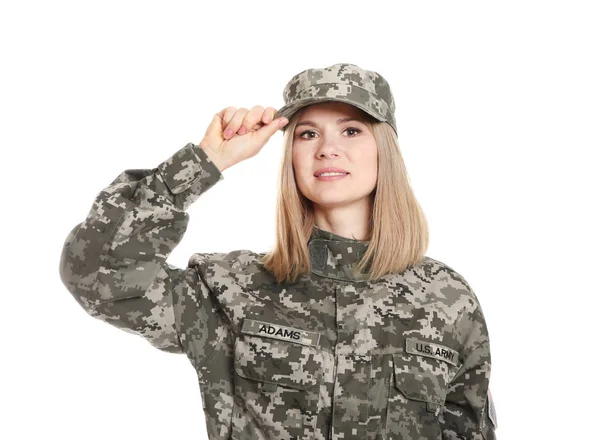 Pretty female soldier — Stock Photo, Image