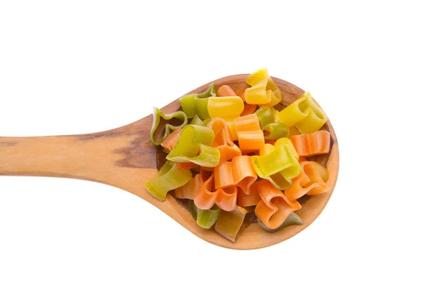 Raw Pasta in spoon — Stock Photo, Image