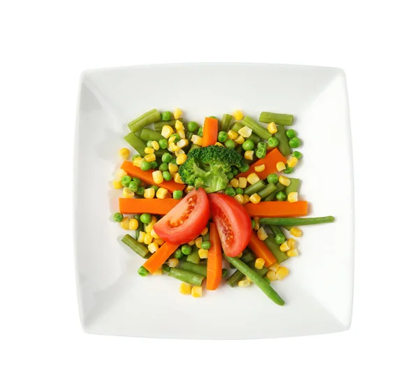 Plate with fresh vegetables — Stock Photo, Image