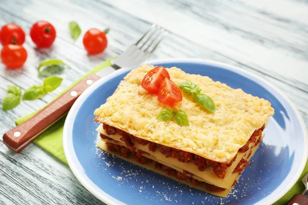 Portion of tasty lasagna — Stock Photo, Image