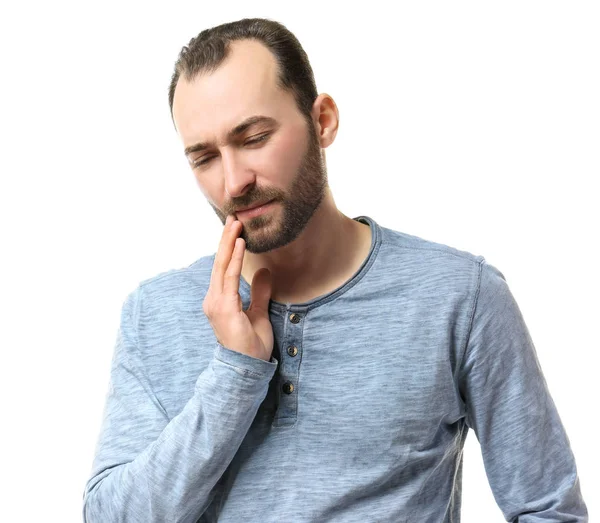 Handsome man suffering from toothache — Stock Photo, Image