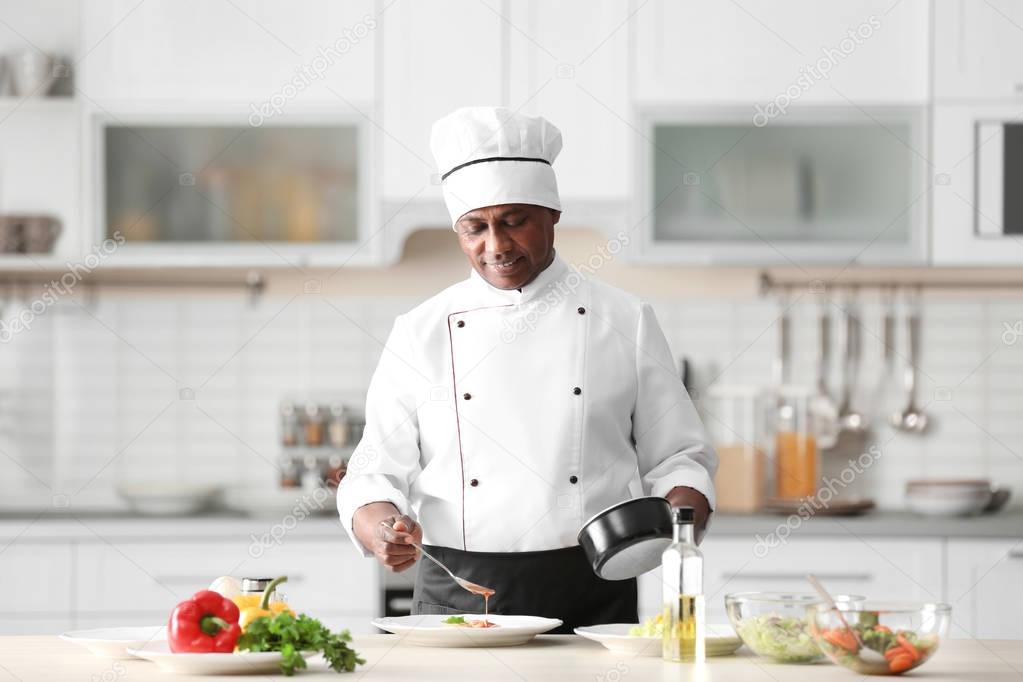 Mature Indian chef  