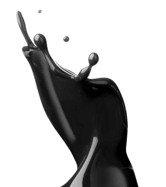 Splash van zwarte vloeistof — Stockfoto