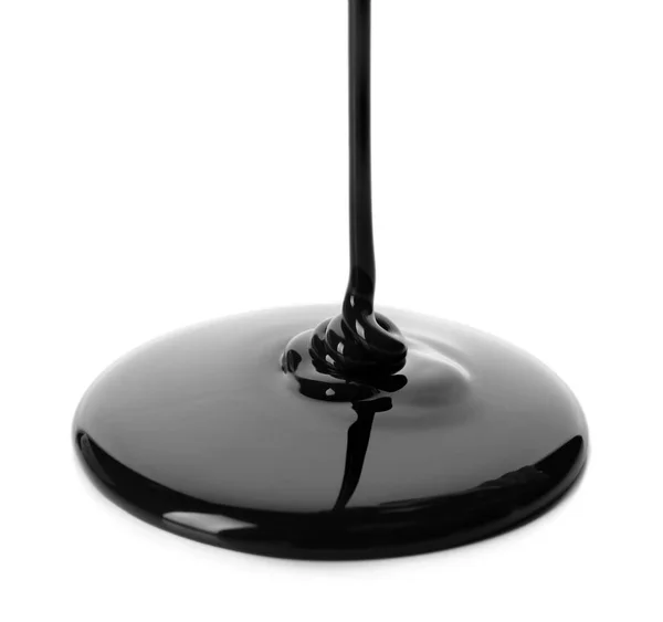 Pouring black fluid — Stock Photo, Image