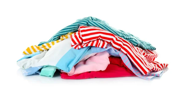 Pile of clothes on white — Stock Photo, Image
