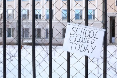 School closed due to heavy snowfall clipart