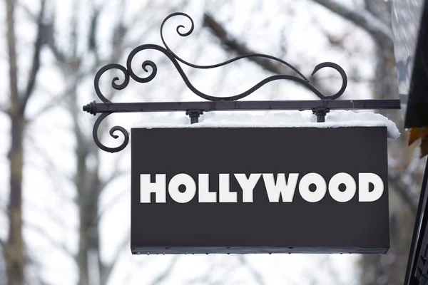 Street sign with word HOLLYWOOD — Stock Photo, Image