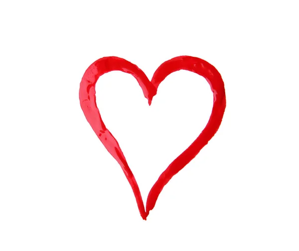 Painted heart on white — Stock Photo, Image