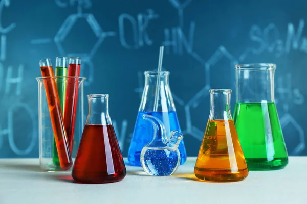 Test beakers and flasks — Stock Photo, Image