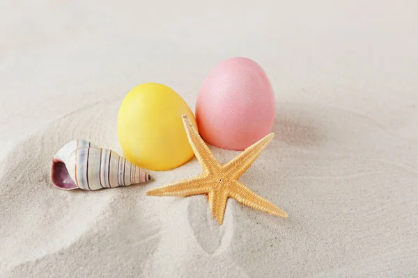 Easter eggs with sand — Stock Photo, Image