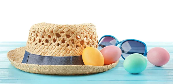 Easter eggs with hat — Stock Photo, Image