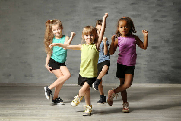 Cute funny children in dance studio