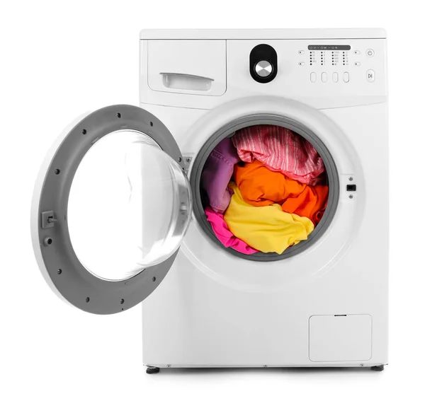 Wasmachine op wit — Stockfoto