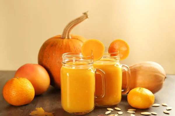 Fresh pumpkin smoothies — Stock Photo, Image