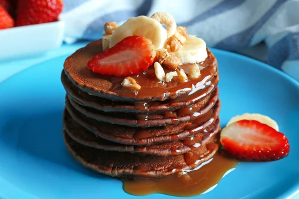 Deliciosas panquecas de chocolate — Fotografia de Stock