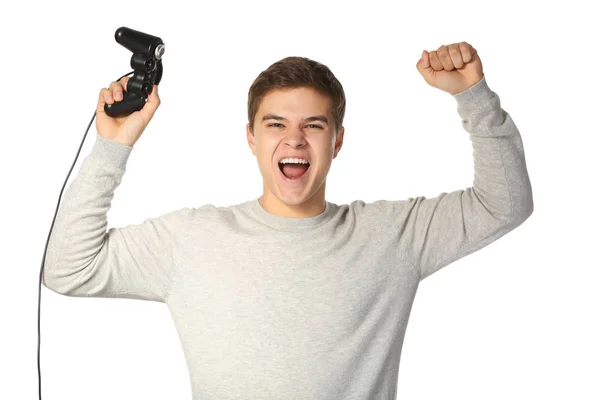 Teenager with game controller — Stock Photo, Image