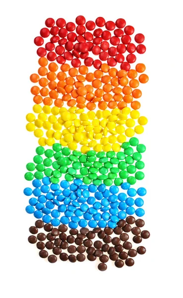 Kolorowe cukierki, biały — Zdjęcie stockowe