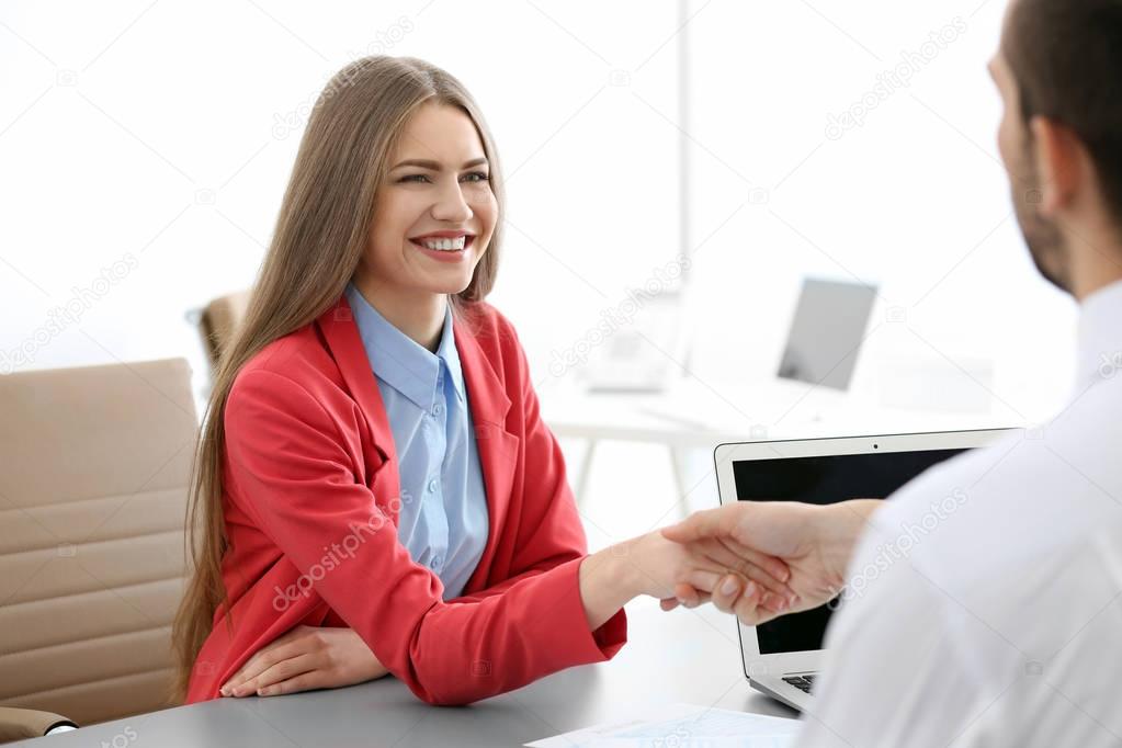 HR manager conducting interview