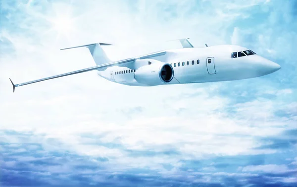 Avião moderno no céu — Fotografia de Stock