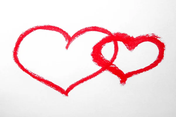 Red drawn hearts — Stock Photo, Image