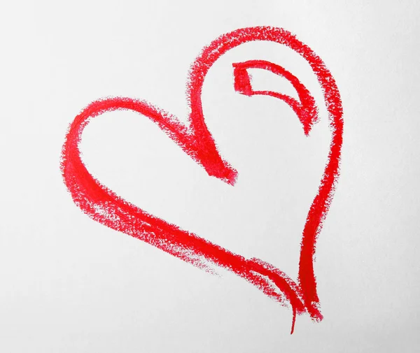 Červené srdce nakreslený — Stock fotografie
