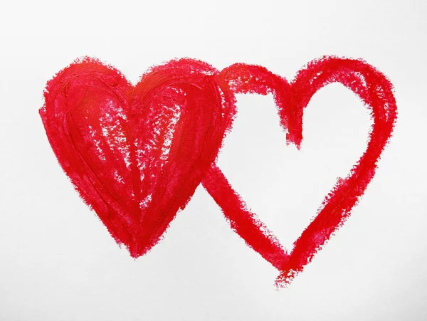 Red drawn hearts — Stock Photo, Image