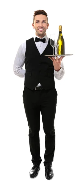 Handsome young waiter — Stock Photo, Image