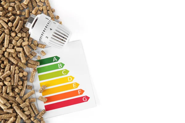 Thermostaat van de verwarming en diagram — Stockfoto