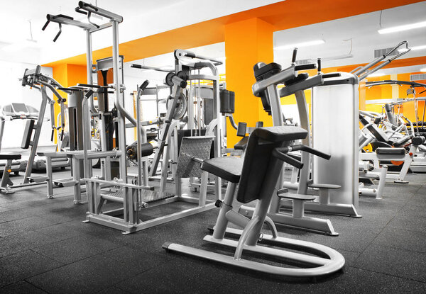 Gym interior with equipment 