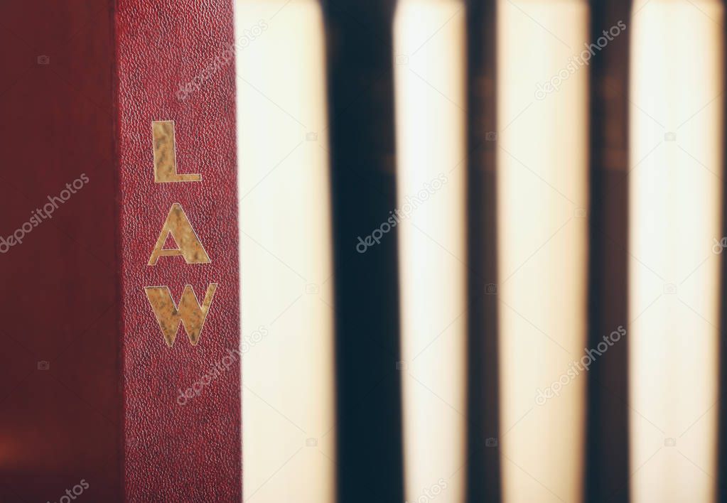 Law books standing in row