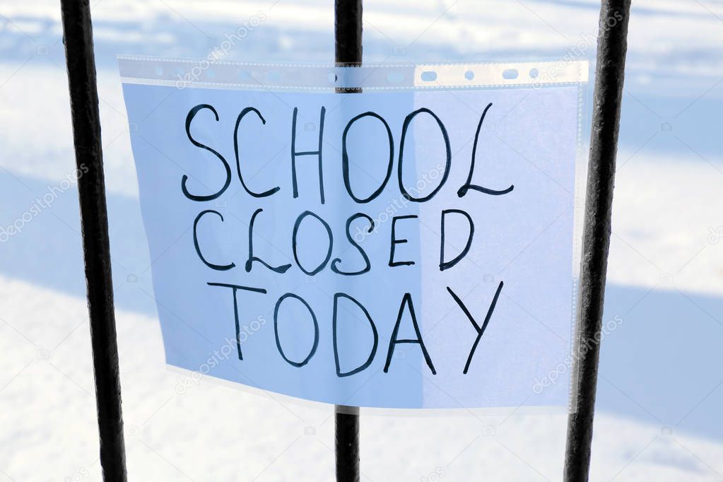 School closed sign