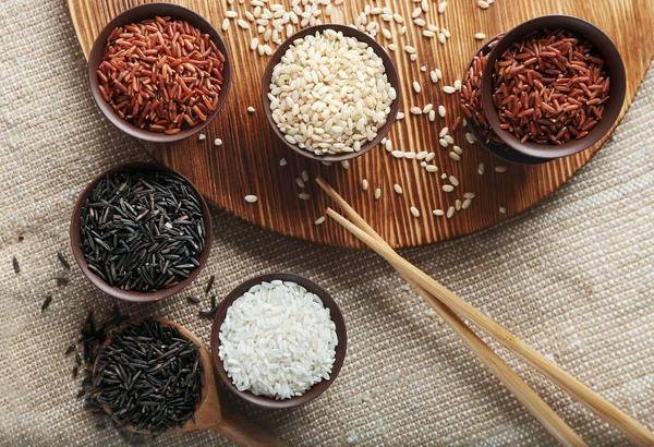 Rice'nın farklı türleri — Stok fotoğraf